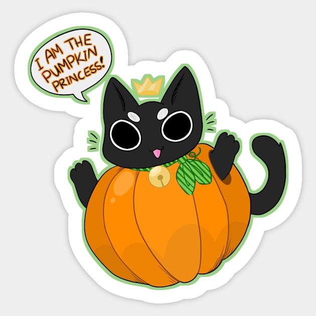 Pumpkin Princess (Veggie's cat, Hallow) Sticker by Veggie-Queen